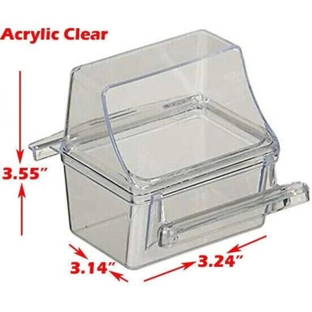 Hanging Bird Feeders for Cage transparent Plastic Food Container 3X pieces